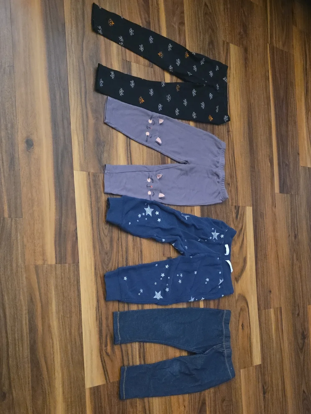 Carter's Cat Jack Wonder Nation Girls Leggings Set Black Navy Denim Lot Star
